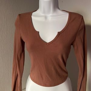 Blush pink long sleeve ribbed top 💕